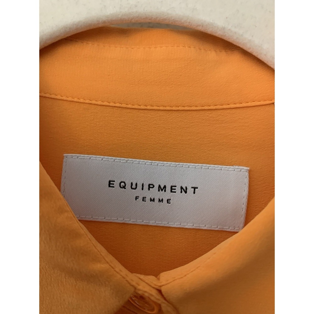 Equipment Blouse 100% Silk Bright Orange XS Quiet Luxury Old Money Elevated - Picture 2 of 8